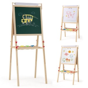 Dvipusis medinis piešimo molbertas 3-in-1